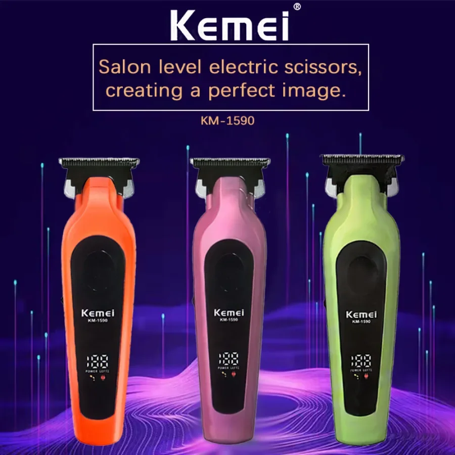Kemei Haarschneider, professioneller Körpertrimmer, elektrische Haarschneidemaschine, wiederaufladbare Haarschneidemaschine, 0 mm Haarschneider für Männer KM-1590 – Detail 2