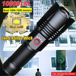 30W Most Powerful Long Range LED Flashlight Tactical USB Rechargeable  XHP50 Torch Strong Light Hand Lantern for Camping,Hunting