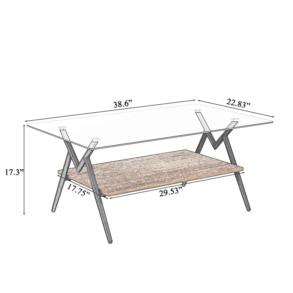 Conjunto de mesa de centro de 3 peças, vidro temperado cinza com camada de mdf, móveis modernos para sala de estar, suporte de perna de ferro durável