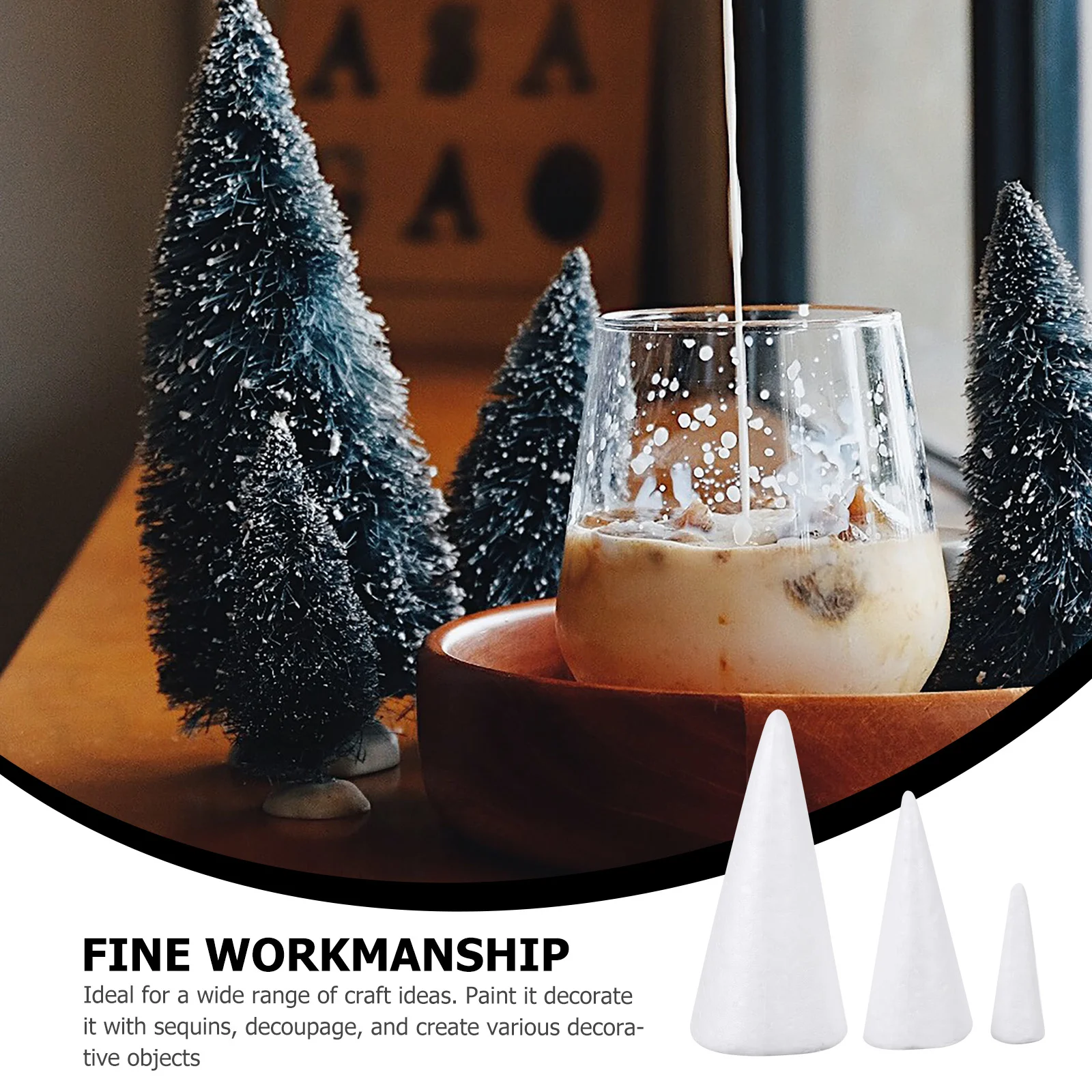 24 pçs árvore de natal espuma diy ornamentos artesanato cones fazendo material adulto artesanato em massa para criança