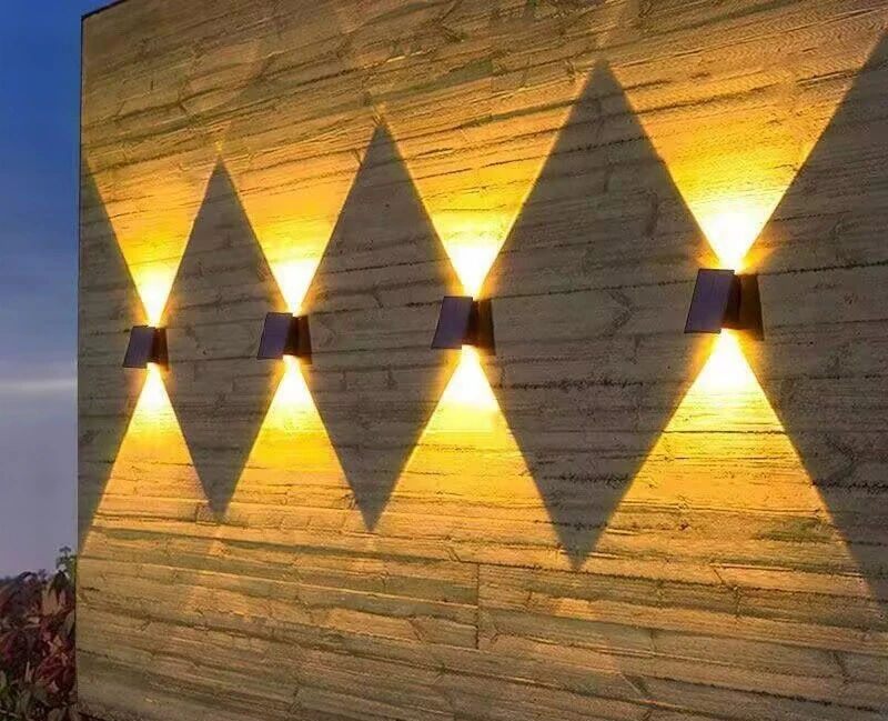 New solar wall lamp LED outdoor garden villa courtyard wall decoration up and down luminous spotlights wall washer