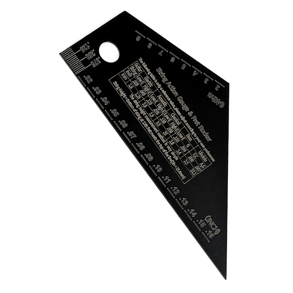 

Black Measuring Triangle R261 Double Sided Fret Rocker Precision Tool for Guitar Setup Action Gauge String Height Measurement