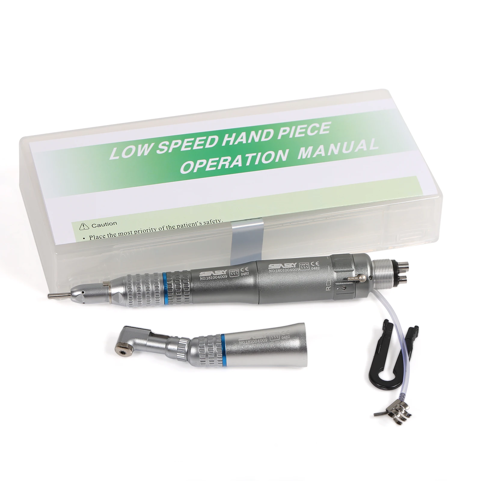 den tal Low Slow Speed Straight Handpiece+ Contra Angle+Air motor 4-Hole  E-type