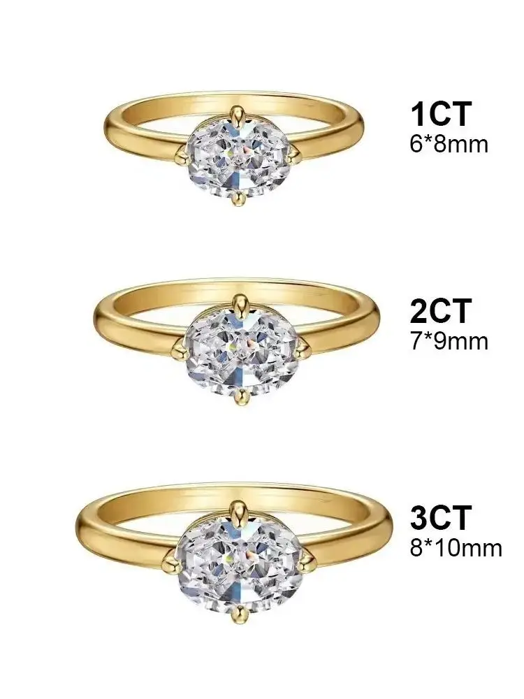 Women's 925 Sterling Silver Oval Zircon Ring