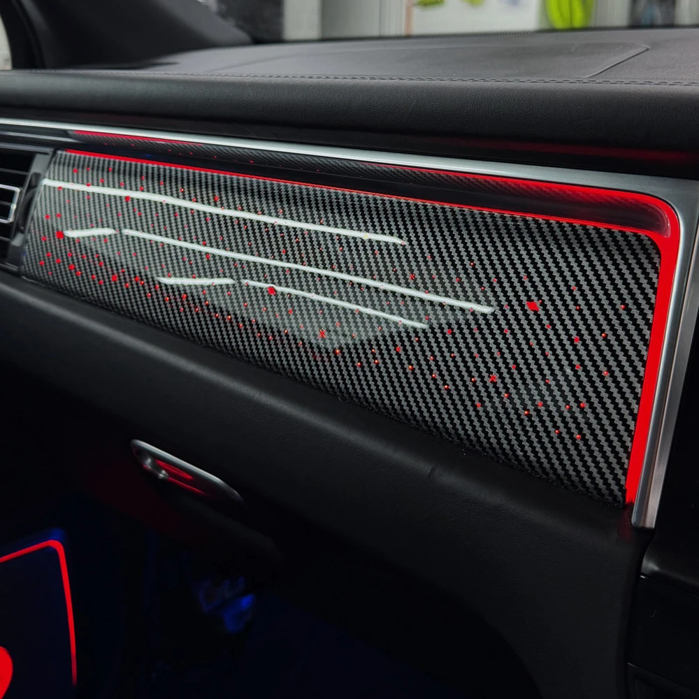 Icarsn Right Hand Drive Dynamic 64 Colors Ambient Light For Porsche Macan RHD Car Interior Lighting Carbon Star Style Upgrade