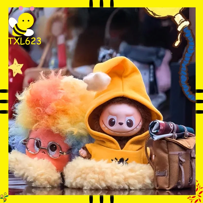 

Labubu 4.0 Generation Secret Code in the Heart, мини-кукла, одежда, костюм с капюшоном «Звездный человек», 10 см, коллекционная игрушка, аксессуар для куклы