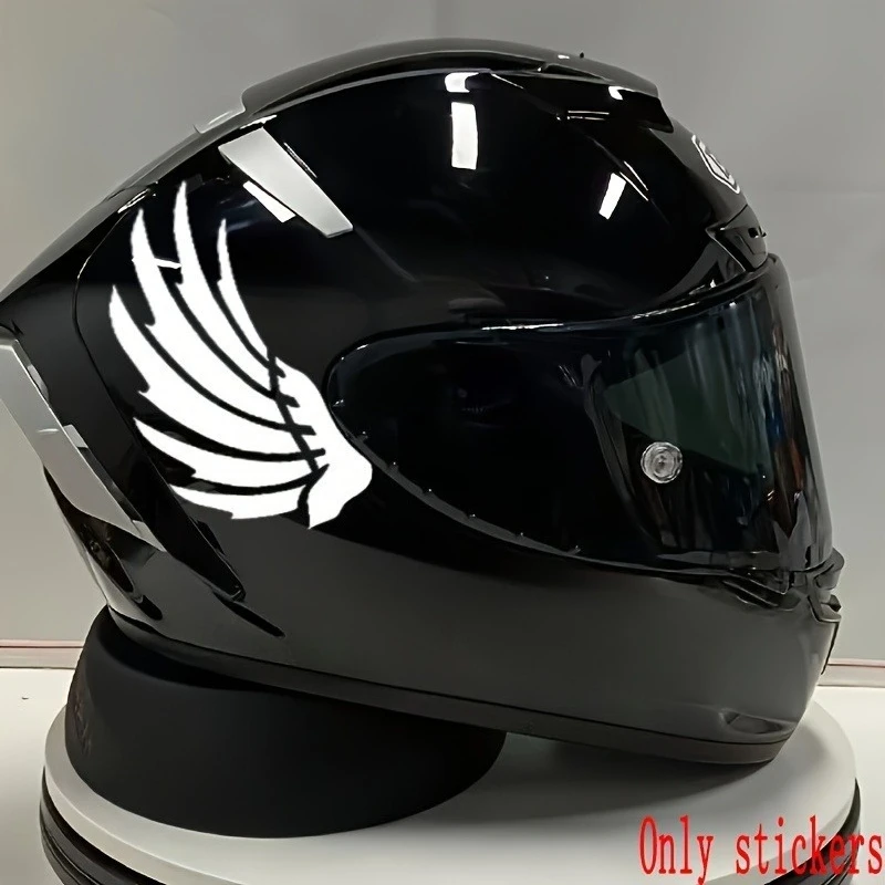 

2Pcs Wing Shaped Waterproof Sticker Racing Helmet Rearview Mirror Vinyl Decal