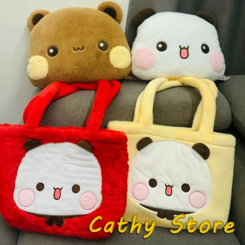 

Original Panda Bubu And Yier Anime Peripherals Cute Tote Shoulder Bag Cartoon Panda Bear Doll Pattern Laptop Bag Birthday Gifts
