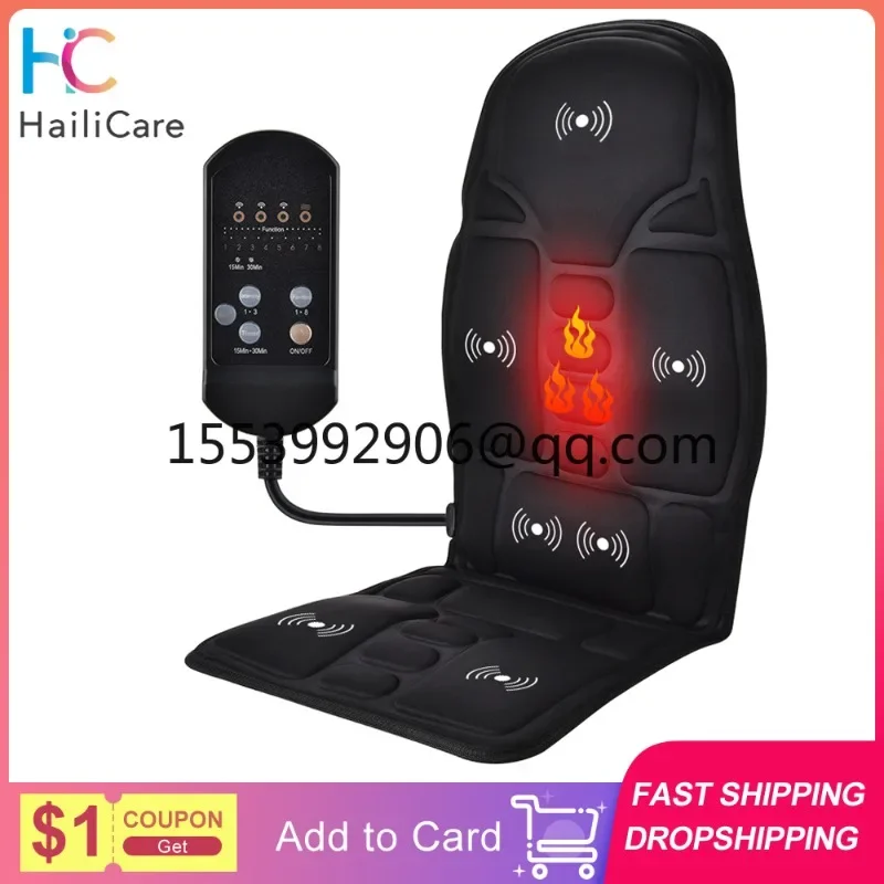 Massager Chair Pad Electric Heating Vibrating Cervical Neck Back Body Cushion Massag for Car Home Lumbar Mattress