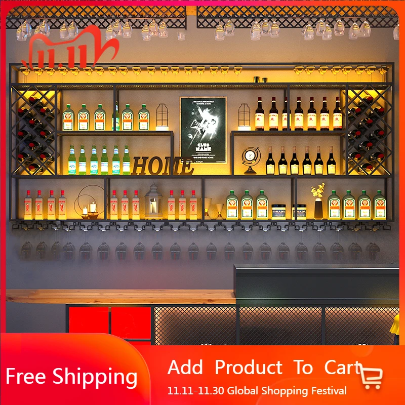 

Display Organizer Cabinet Customize Coffee Modern Luxury Wall Mounted Cabinet Industrial Placards Ouverts Bar Furniture Home