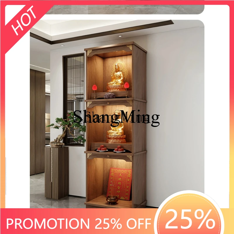 

Новый вертикальный шкаф-столик для культивации бога богатства из дерева SM, трехъярусный, для домашнего использования