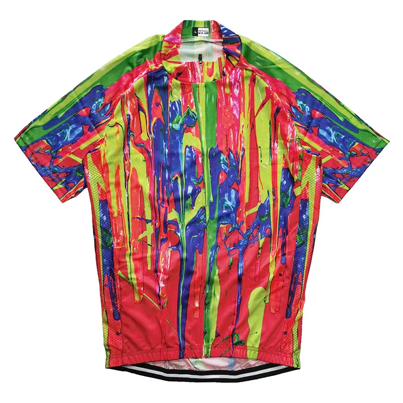 Bicycle Jersey Cycling Coat Red Bike Colorful Wear Short Sleeve Clothes Road Sweater Motocross Layer Jacket Top Racer Shirt