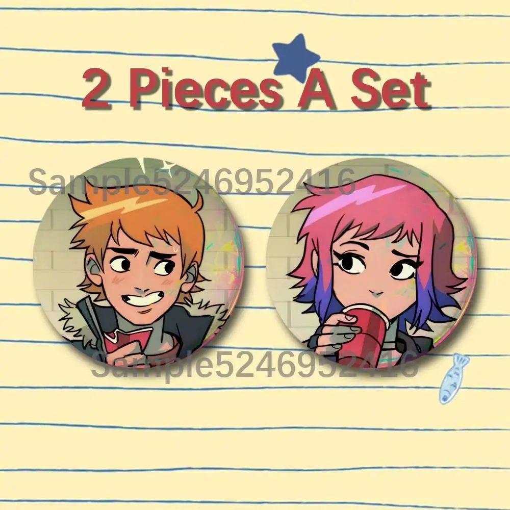 S-Scott Ramona Pilgrim 2 Pieces Set Badge Set Fashion Brooches for Women Men Backpack Accessory Bag Badge Jewelry Gift