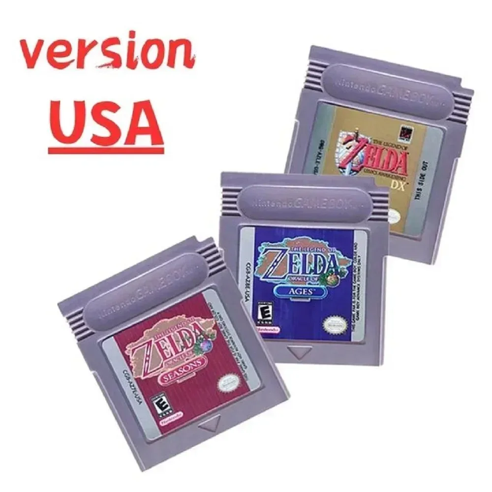 new model Zelda GBC Game Cartridge Console Card Legend of Zelda Awakening Oracle of Seasons DX Links Awakening USA Version