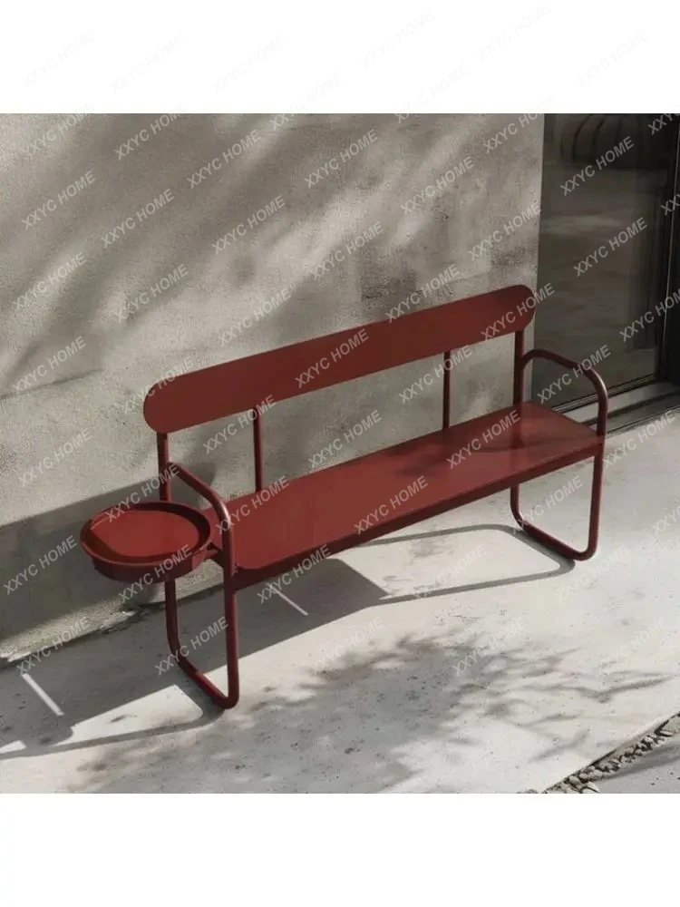 

Торговый центр магазин чая с молоком, открытый балкон, терраса, скамейка, стул, магазин из кованого железа, креативный простой стол и стул для дома