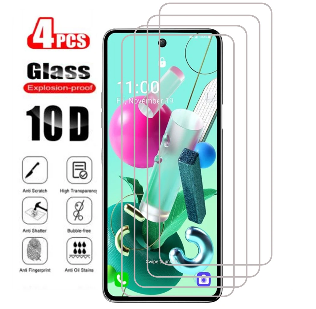 

4Pcs Tempered Glass For LG K92 5G K62 K52 K42 K22 K71 K51 K61 K30 2019 K20 K50 K40 K12 Plus X4 K9 K11 Screen Protector Film