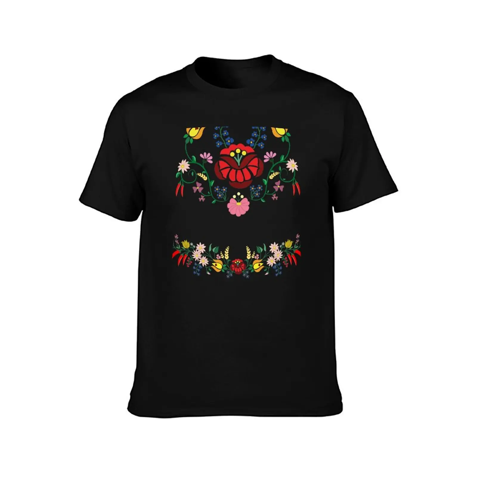Folk Floral Composition T-Shirt Summer Casual Cotton Tee Oversized Streetwear Tops Vintage Graphic Print Unisex Men Women