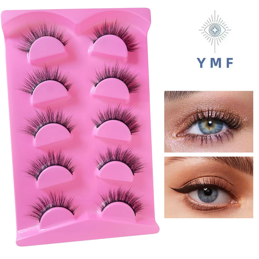 False Lashes 1Boxes 5 Pairs Natural 6D False Eyelashes Makeup Tool Fake Eye Lashes Faux Cils Make Up in Bulk