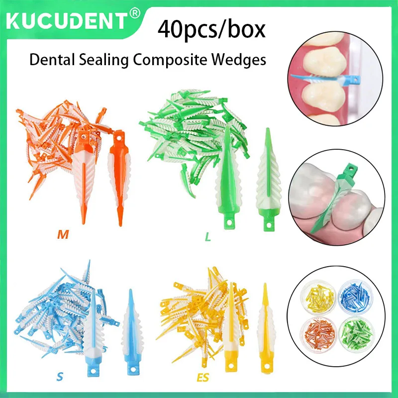 

40 шт./кор. стоматологические клинья, композитные межзубные адаптивные клинья для лечения зазоров между зубами, автоклавируемые материалы для восстановления стоматологии