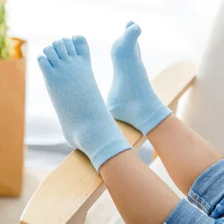 Lot de 5 paires de chaussettes en coton solide pour bébé et enfant en bas âge, accessoire à cinq doigts pour fille et garçon de 1, 3, 6, 10 ou 12 ans