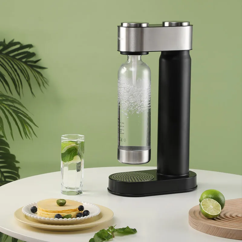 1L Home Soda Maker, Portable Sparkling Water Machine Manual Carbonated Drink Dispenser for Daily Use