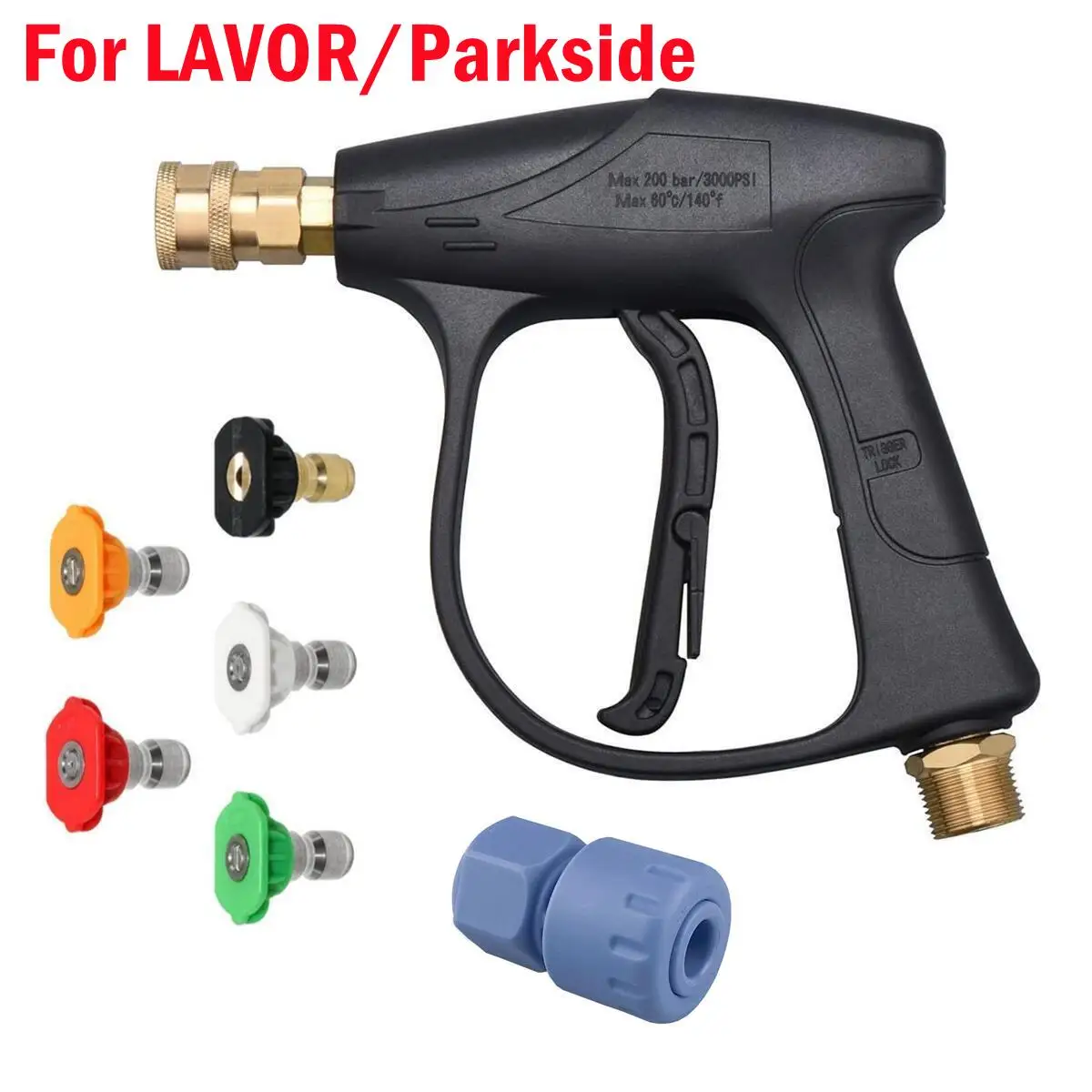 High Pressure Washer Gun For Parkside And Lavor With Quick Connector Nozzles