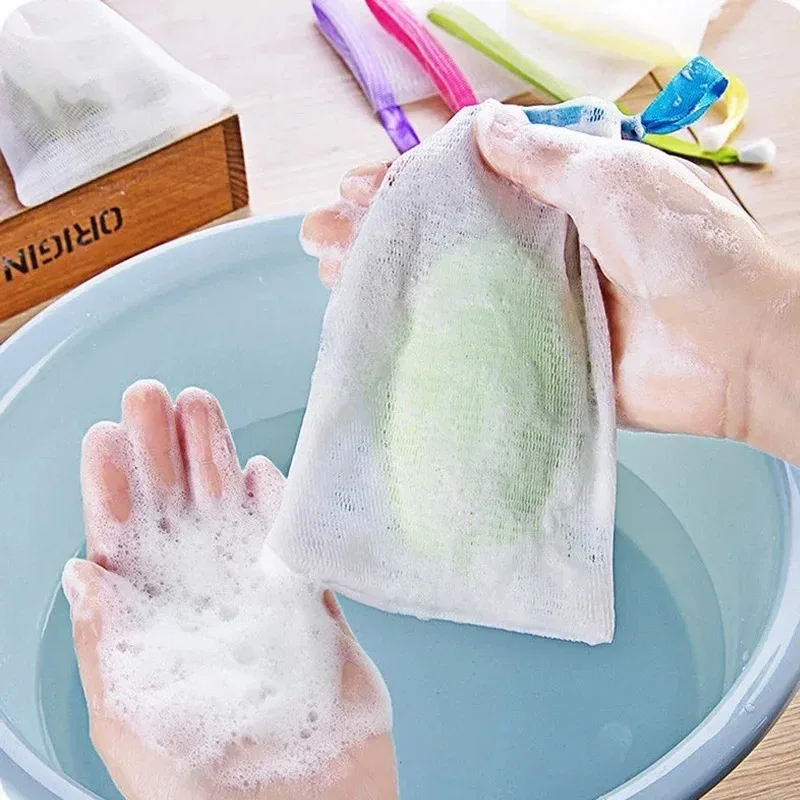 1-100PCS Facial Lathering Net Soap Saver Pouch for Shaving Cream Rich Foam Generator Face Wash Body Wash Bath Accessories