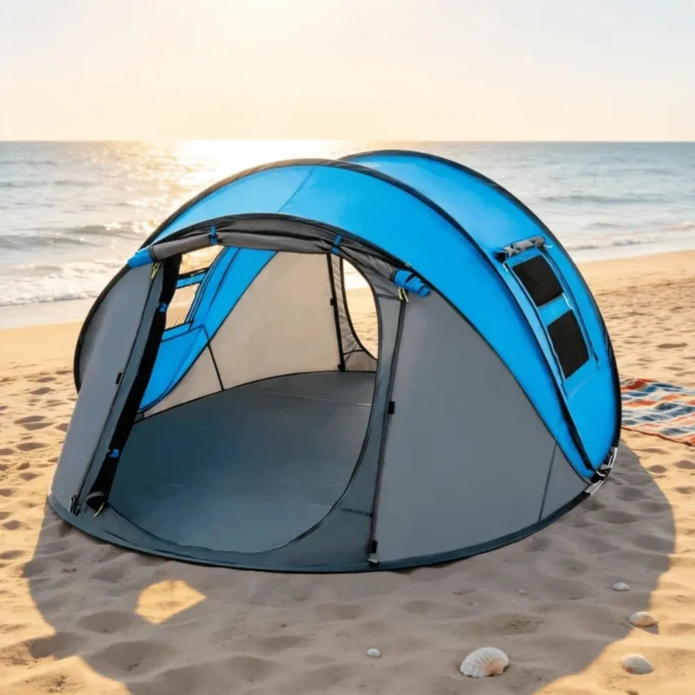 Multi Person Pop Up Tent Portable One Bedroom Outdoor Camping Tent Easy Setup Waterproof Large Space Family Tent For 2 3 4 5 6 P