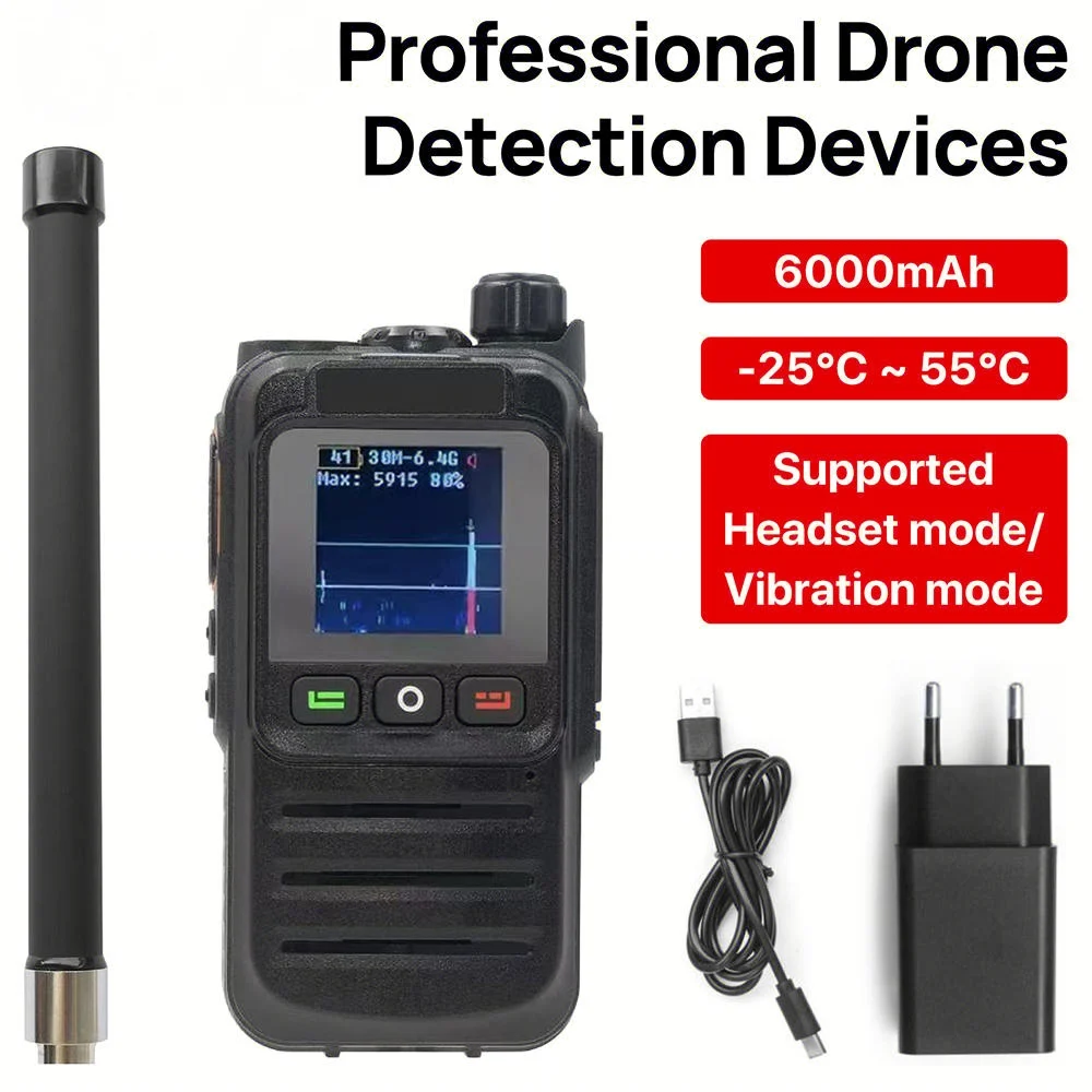 300-6400MHz Ultra-Wide Full-Band Drone Detector Interfere Wearable Handheld Security Protection FPV Identifies All