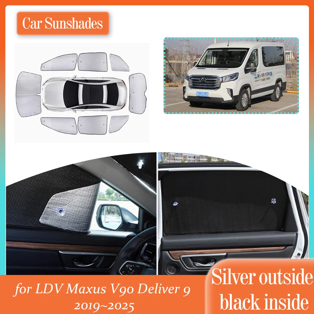 

Car SunShade for LDV Maxus V90 Deliver 9 2019~2025 Side Windows Sun Visor Windshield Curtain Cover Sunroof Pad Part Accessories