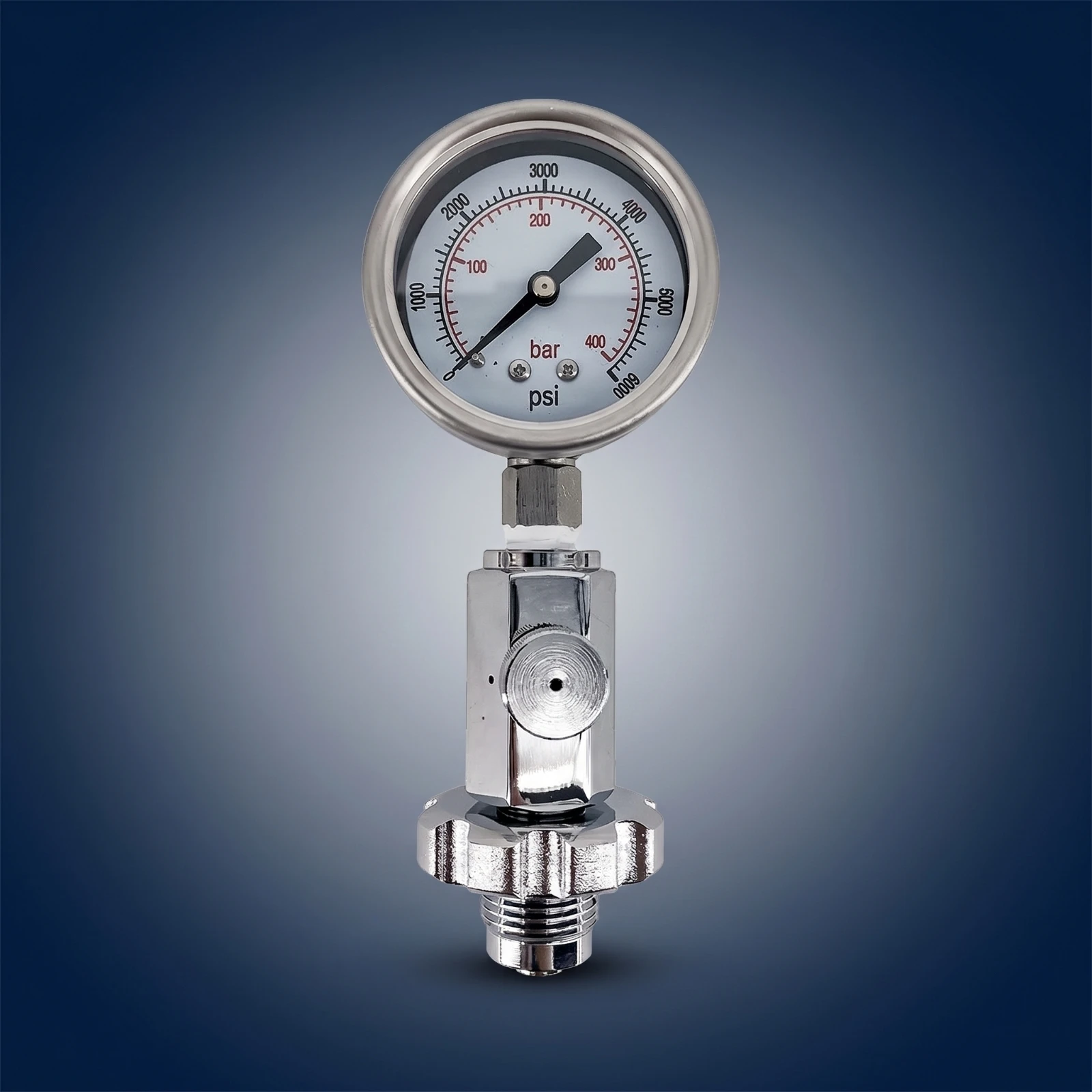 Pressure Gauge with Bleed Valve Corrosion-Resistant DIN Valve Tank Pressure Checker Reliable Sturdy for Dive Technicians