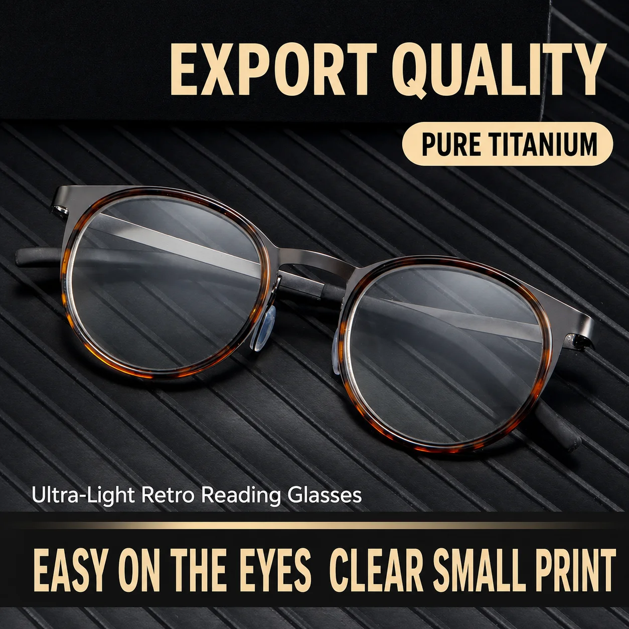 Metal Round Blue Light Blocking Reading Glasses, Titanium Alloy Retro Frame Hd Glasses For Unisex Seniors