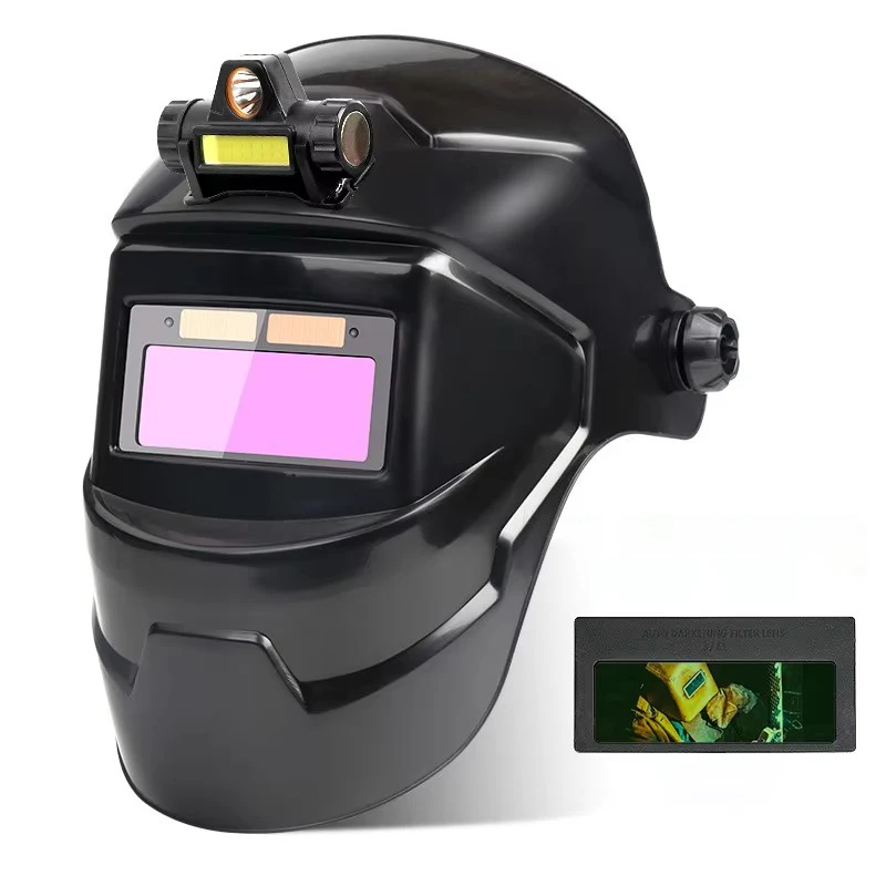 Capacete de soldagem automático com escurecimento automático movido a energia solar com faixa de sombra ajustável 4/9-13 para máscara de soldador de arco Mig Tig