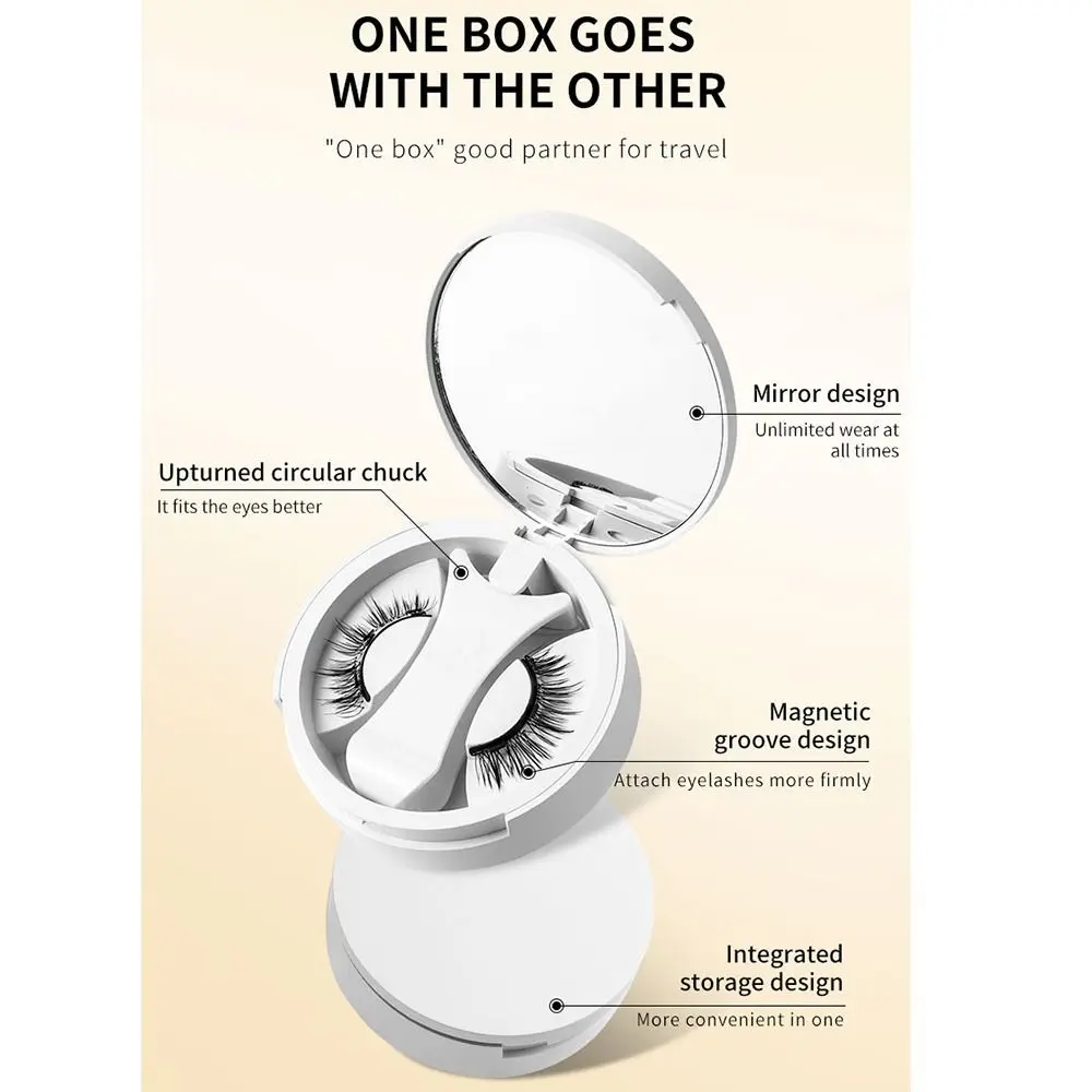 With Applicator Magnetic Lashes Set No Glue Needed Integrated Storage Box False Eyelashes Kit Simulation Comfortable