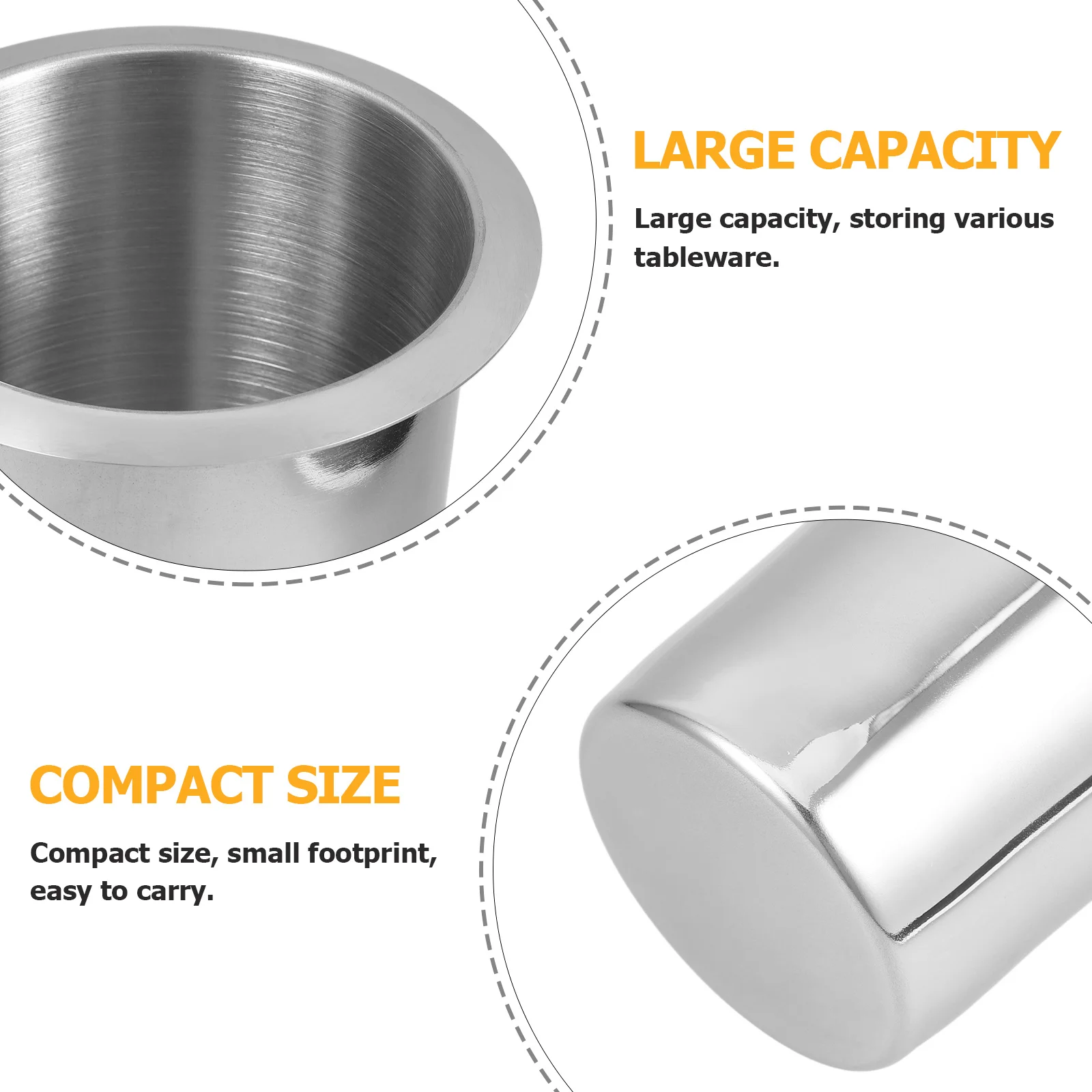 

Stainless Steel Chopstick Holder Organizer Round Design Kitchen Utensil Holder Compact Storage for Countertop Decor