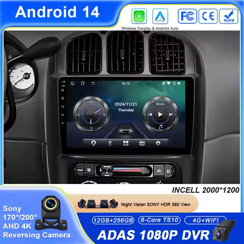Android Multimedia For Dodge Caravan 4 For Chrysler Voyager RG RS Town &amp; Country RS 2000 - 2007 Auto Radio Carplay Stereo GPS