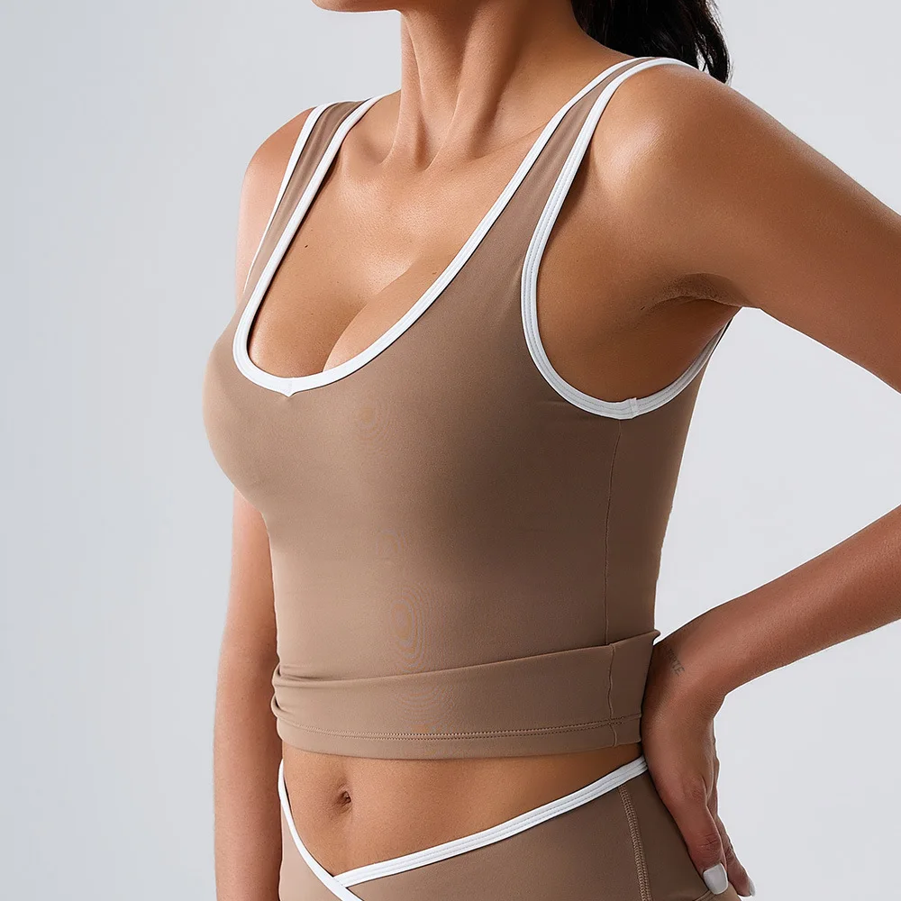 Women’s Backless Sports Bra, Push Up Yoga Crop Top, Breathable Gym Fitness Brassiere, Workout Sport Bra Top Underwear