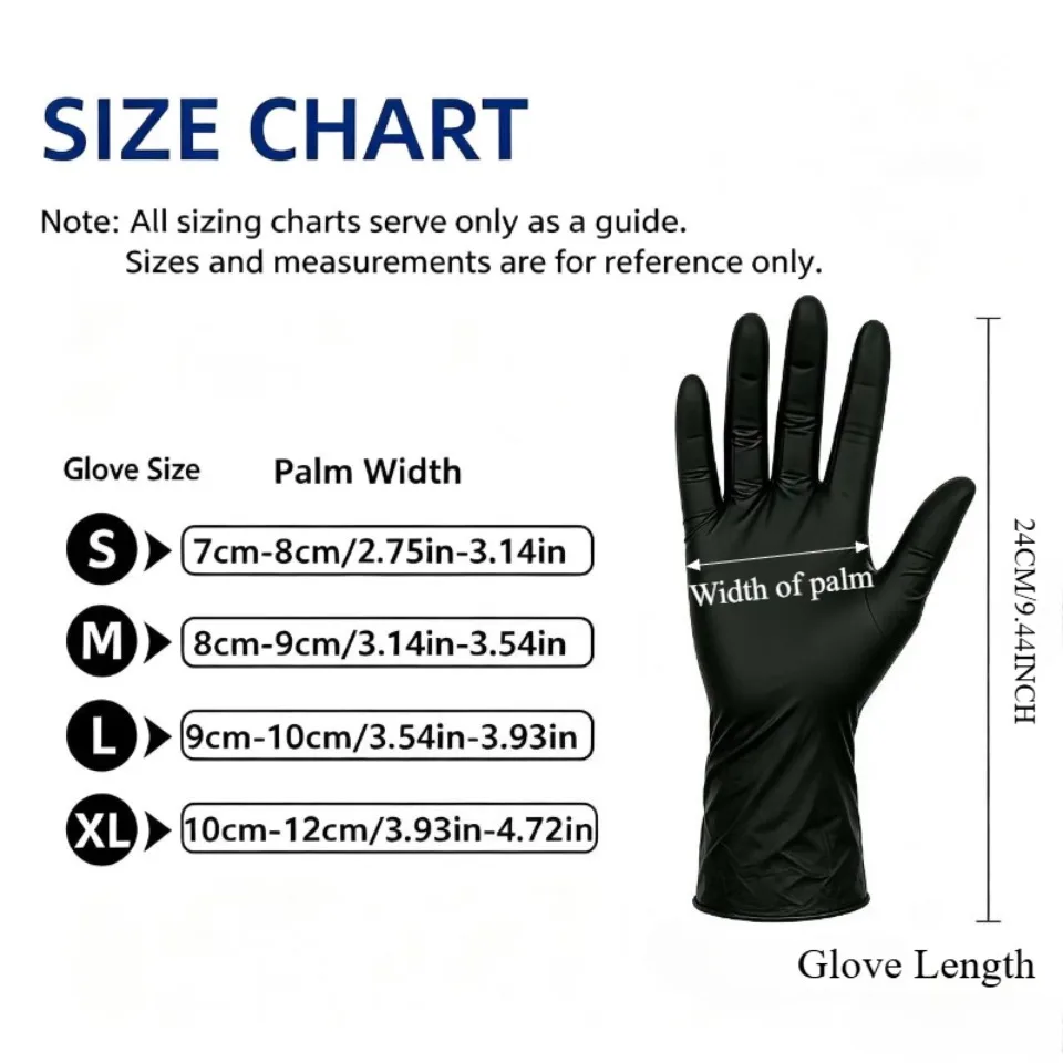 20/50/100PCS Black Nitrile Gloves Packsan Essential for Everyday Household Cleaning Suitable for Indoor and Outdoor Use