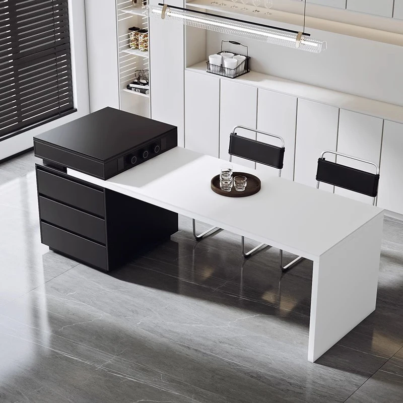 

Роскошный кварцевый кухонный остров Nordic Creativity, выдвижной обеденный стол, многофункциональная компактная минималистичная мебель для дома FYDT ​