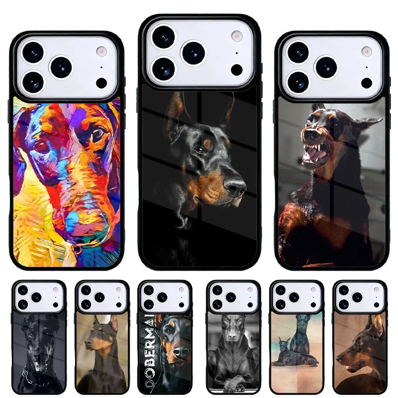 Funda Dóberman iPhone 17-14 Pro Max – Carcasa trasera con diseño de perro