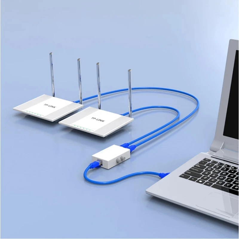 Сетевой коммутатор RJ45, 2-портовый сетевой коммутатор LAN Ethernet, разветвитель RJ45, двойной 2-полосный порт, адаптер переключателя ручного совместного использования-PZZW