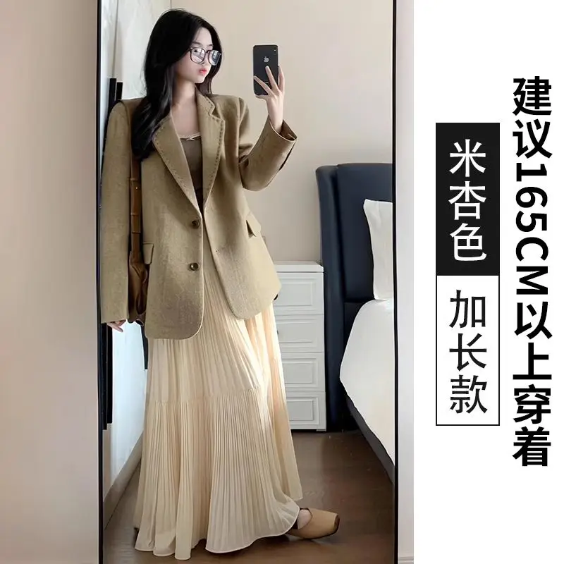 Purple Chiffon Women's Skirt 2026 Spring Autumn High Waist Slim Umbrella Skirt Female Long Joker Ladies Pleated A-line Skirt