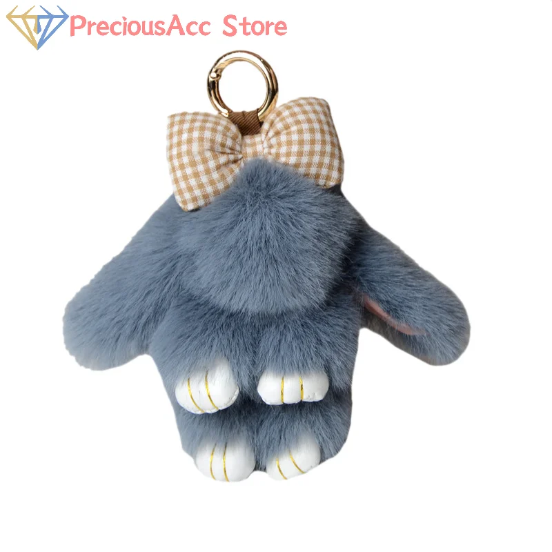Mini Rabbit Hair Bow Pendant Bag Strap Car Key Chain Cute Bunny Couple Pendant Cute Keychain Key Chains