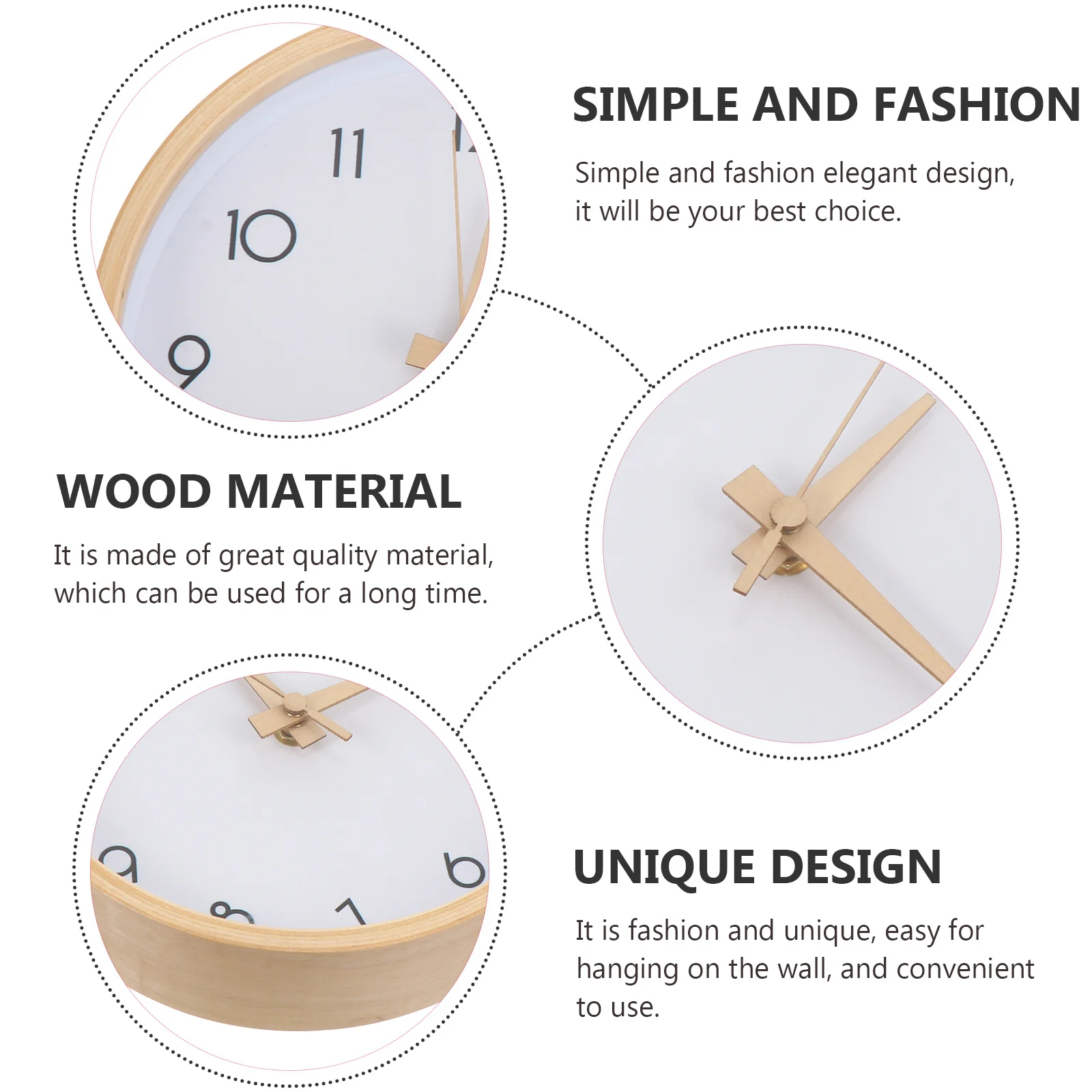 

1Pcs Silent Wall Clock 8-Inch Round Decorative Hanging Clock Home Decor Living Room Bedroom Wall Art Operated