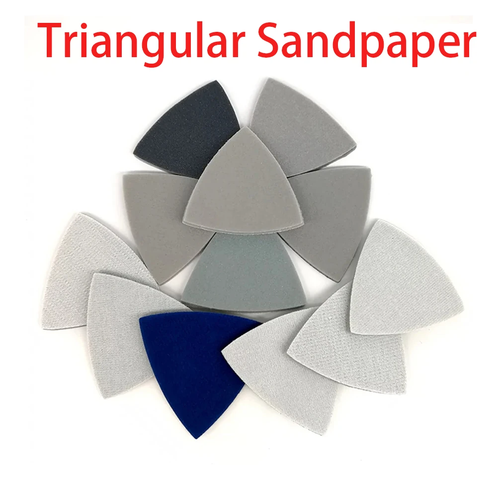 1-150Pcs 80 * 80 * 80mm Back Velvet Sponge Triangular Sandpaper 300-3000 # Plush Disc Polishing Pad Metal Plastic Polishing Tool