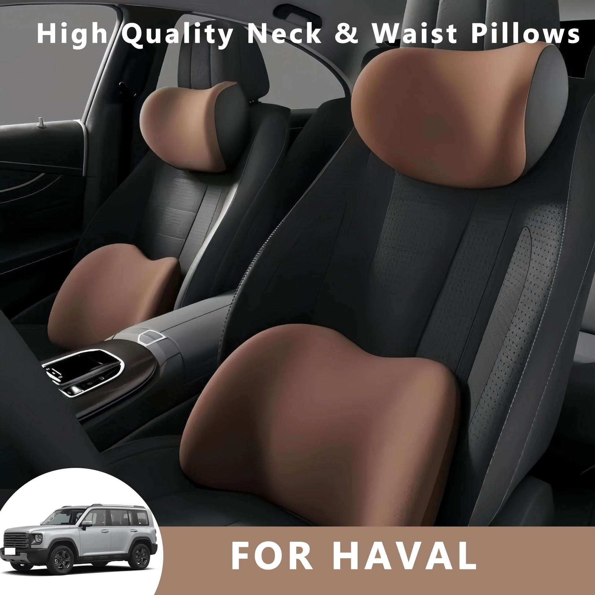 

Car Neck Pilow Protector Auto Seat Headrest Soft Waist Cushion Neck Cushion Backrest Lumbar Support for HAVAL B26 H5 H6 H9 M6 XY