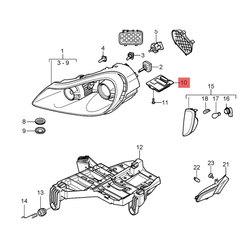 Car Xenon HID Headlight Ballast D1S Module 95563119401 For Porsche Cayenne 957 2007-2010 Parts 5DC00928500 95563119402