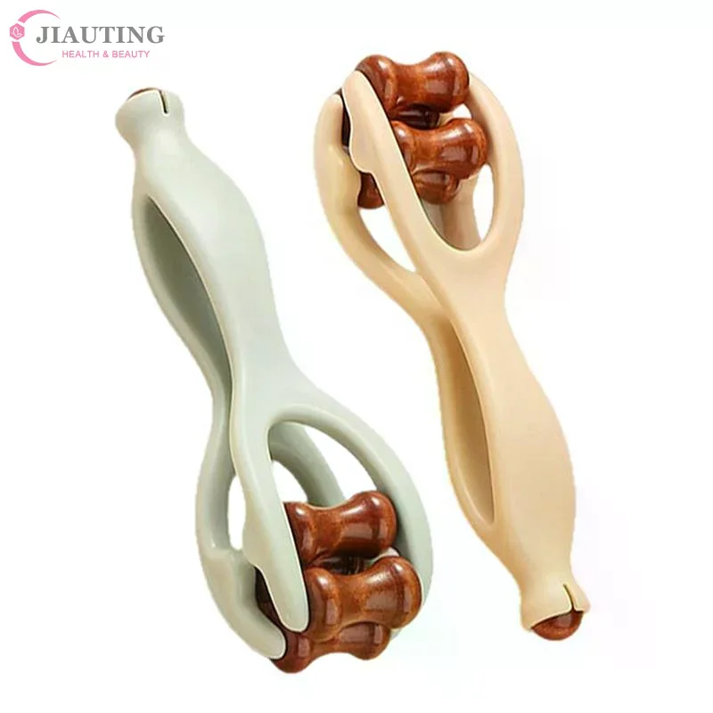 Wooden Finger Massage Roller& Meridian Relief Portable Kneading Clip With 360° Rollers For Home Office Travel To Ease Fatigue