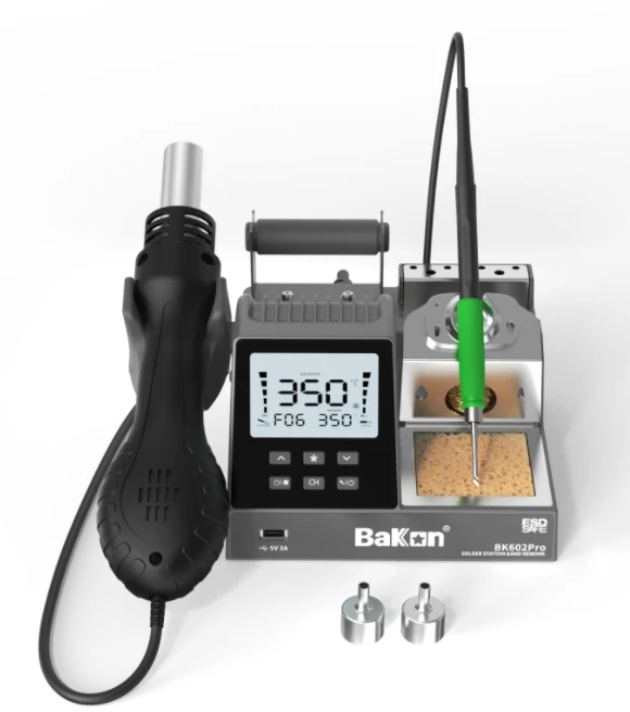 

Bakon BK602Pro 670W 2-in-1 Soldering and Rework Station Lightweight for Individual and Electronic Repair
