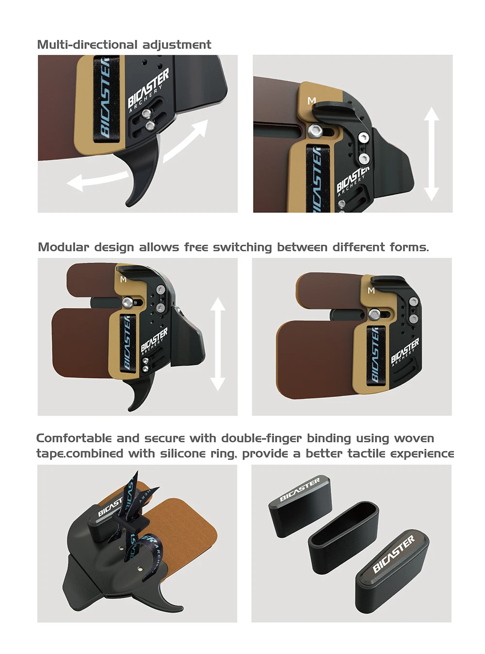 BICASTER Archery LOG Finger Tabs Cordovan + Aluminum